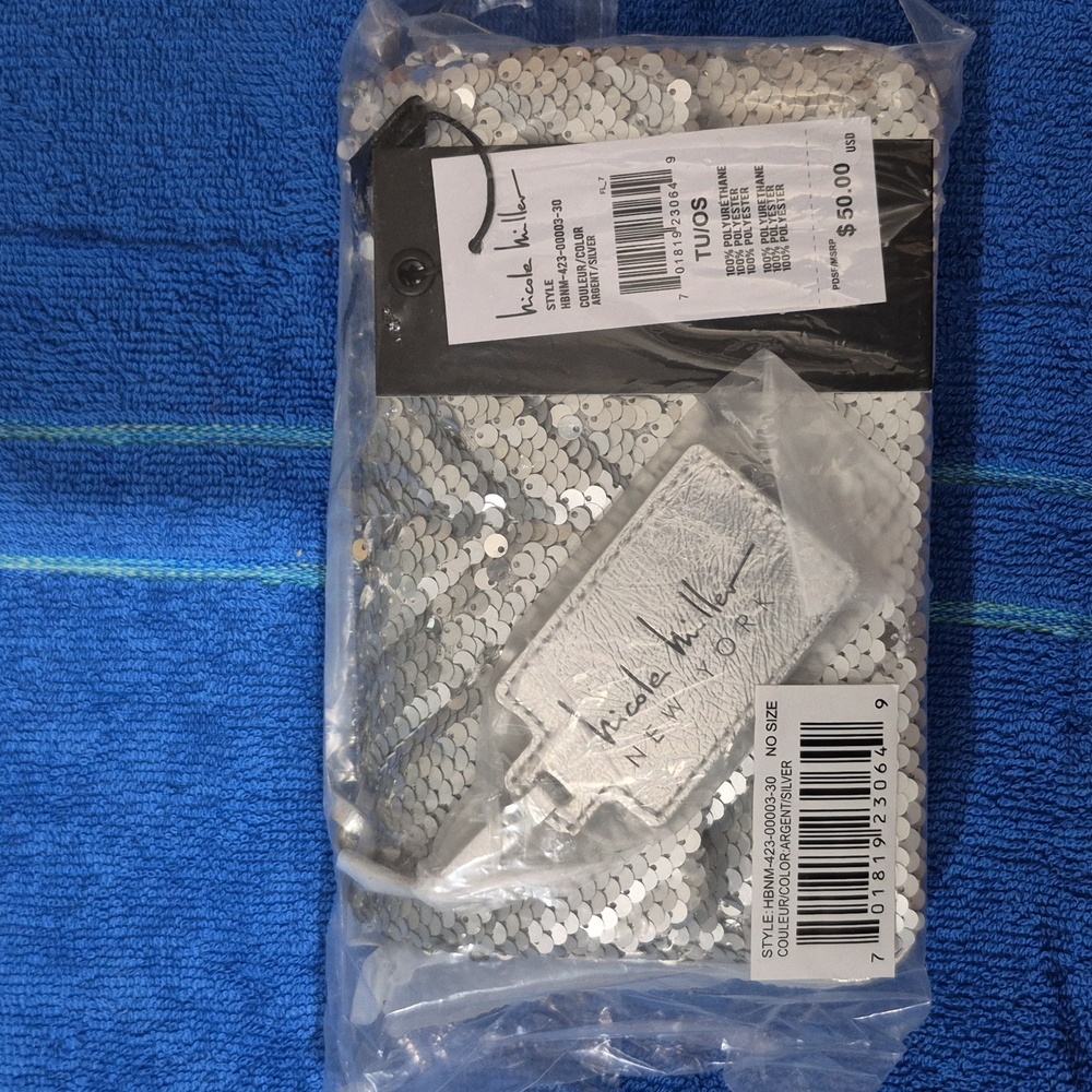 Nicole Miller New York Silver & Black Handbag